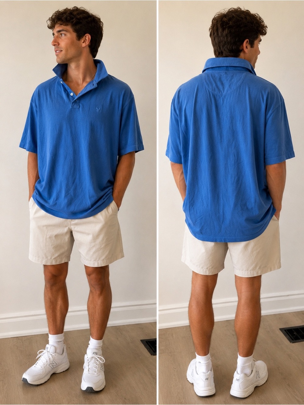 American Eagle Outfitters Light Blue Short Sleeve Polo